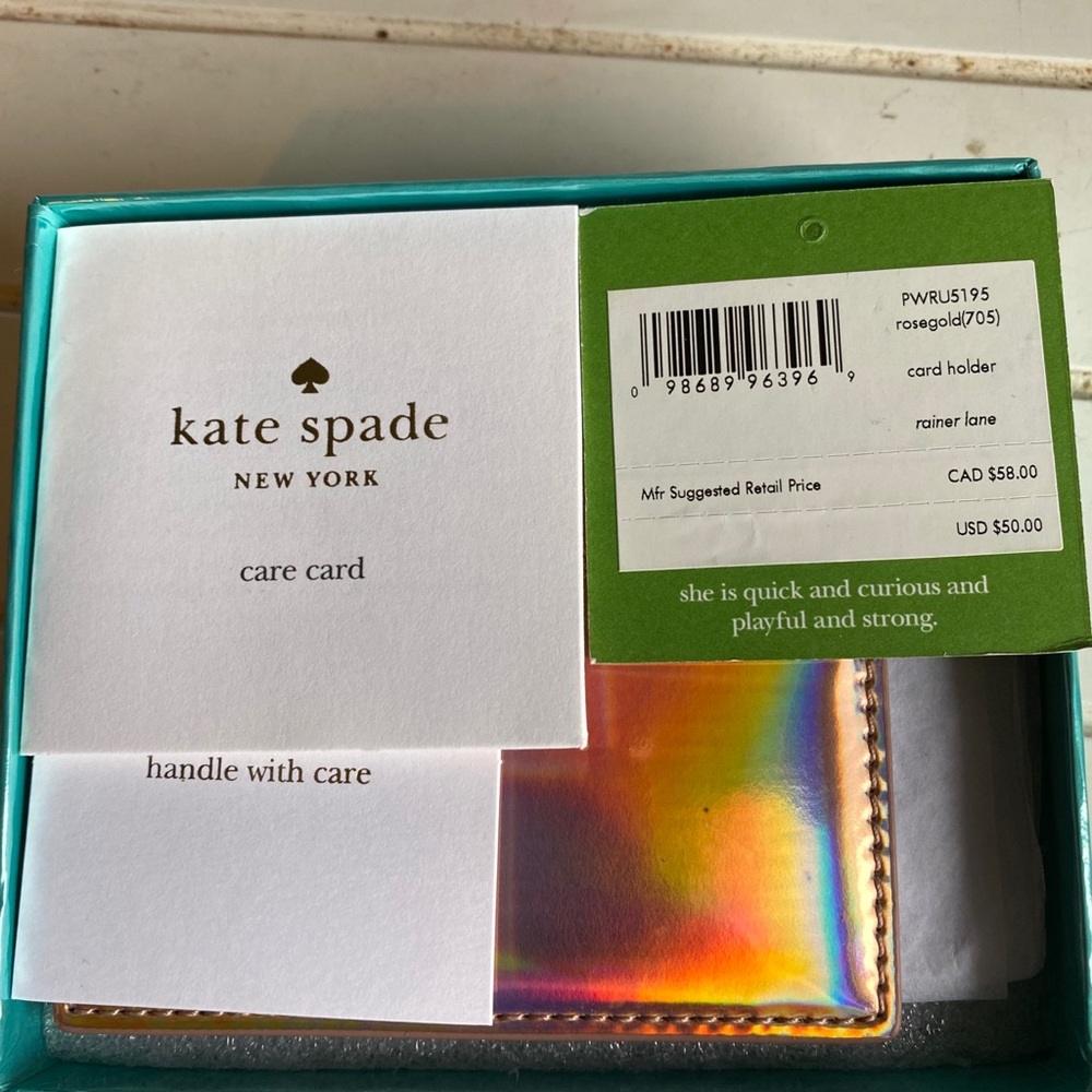 Kate Spade Rainer Lane Rose Gold Card Holder - Picture 4 of 4